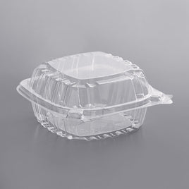 5 3/8" X 5 1/4" X 2 5/8" Hinged Lid Plastic Container