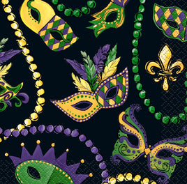 Mardi Gras Beverage Napkins  16ct