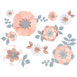 Rose Gold Floral 3D Decorations 20 pcs.
