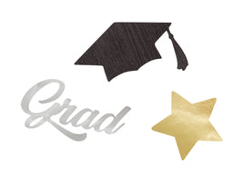 Stars and Caps Grad Jumbo Foil Confetti .5 oz