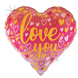 30" Ombre Love You  Heart Foil Balloon