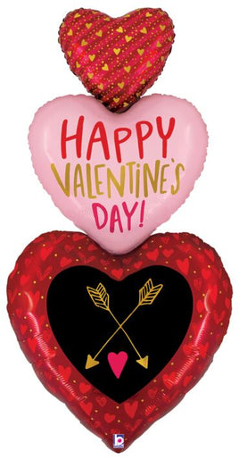 5' Valentine Heart Trio Foil Balloon