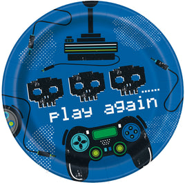 Gamer Birthday Round 7" Dessert Paper Plates 8 ct.