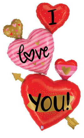 65" I Love You Hearts Foil Balloon