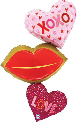 40" Heart Lips Trio