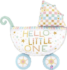 32" PASTEL BABY CARRIAGE SHAPE FOIL BALLOON