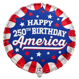 18" American 250 BDay Foil Balloon