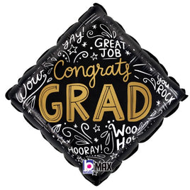 18" CONGRATS GRAD WORDS FOIL BALLOON