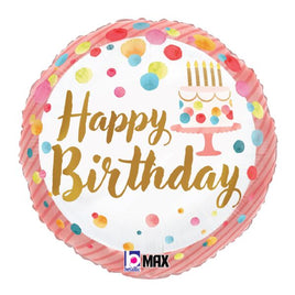 18" SATIN BIRTHDAY PINK PARTY FOIL BALLOON