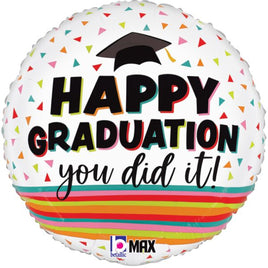 18" FESTIVE GRADUATION FOIL BALLOON