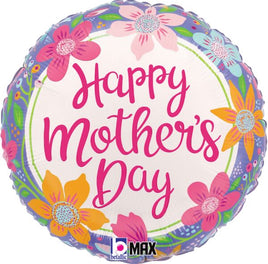 18" MOTHER'S DAY BRIGHT FLORAL FOIL BALLOON