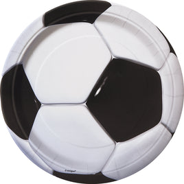 3D Soccer Round 9" Dinner Plates  8ct