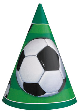 3D Soccer Party Hats  8ct