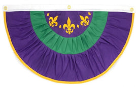 6' X 3' Mardi Gras Fabric Bunting