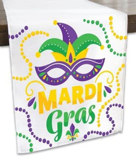 White Mardi Gras Table Runner