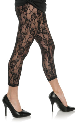 80's Lace Leggings Black Small