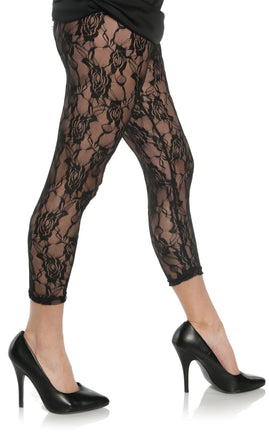 80's Lace Leggings Black Small