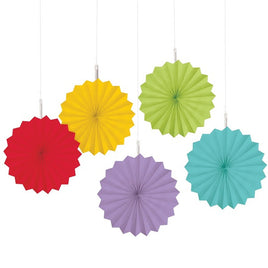 Rainbow Paper Fans 5 pc.