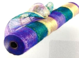 Purple, Green, & Gold Stripe Mesh
