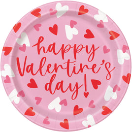 Fluttering Hearts "Happy Valentine's Day!" Dinner Paper Plates 8ct.