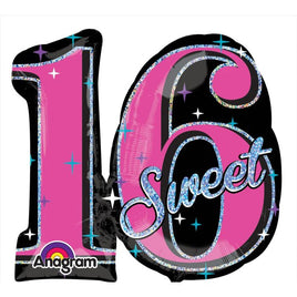 28" Sweet 16 Sparkle Foil Balloon