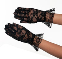 Lace Wrist Gloves Black