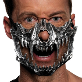 Half Vampire Silver Skull Mask