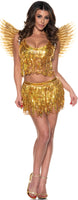 Metallic Two Piece Mini Skirt-Gold Large/Xlarge