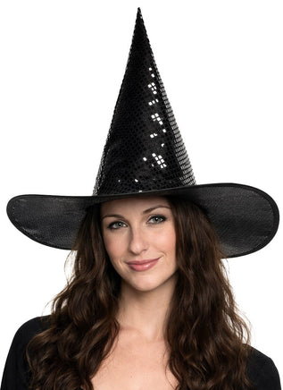 Sequin Witch Hat-Black