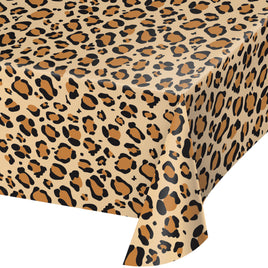 Leopard Print Plastic Tablecover 54"X 108"  1 ct.