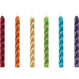 Spiral Rainbow Metallic Candles 24 ct.