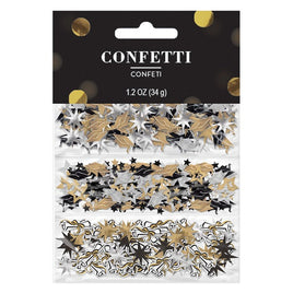 1.2 oz. Black,Silver & Gold Confetti Gr ad