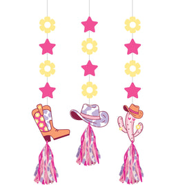 Boots and Bows Hanging Cutouts w/Tassels 3 ct.