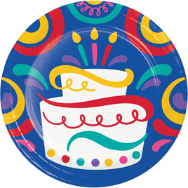 Birthday Swirls 7" Paper Plates 8 ct.