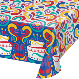 Birthday Swirls Paper Tablecover 1 ct.