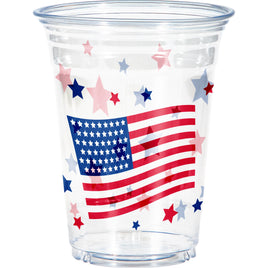16oz. American Flag Plastic Tumbler 8 ct.