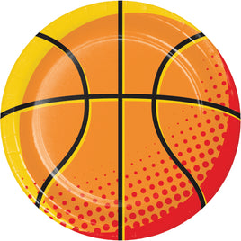 BASKETBALL SPORT SPIRIT 9" PAPER PLATES 8 CT.