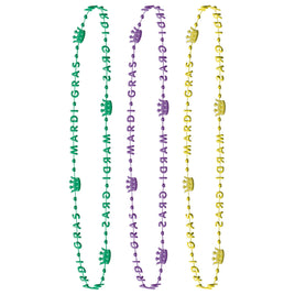 32" Mardi Gras Crown Bead Necklaces 6 ct.
