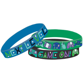 GAME ON RUBBER BRACELETS 6 CT.