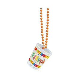 1.5 oz. Fiesta Shot Glass w/ Bead Necklace