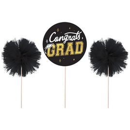 Graduation Pom Tulle Centerpiece Picks