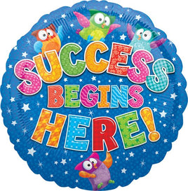 17" Trend Success Begin Here Foil Balloon