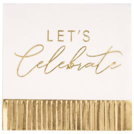 Gold Happy Birthday Luncheon Napkins  16ct - Foil Stamping
