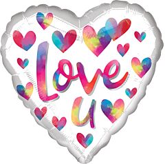 17" Love You Color Splash Foil Balloon
