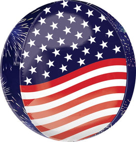 16" Stars and Stripes and Fireworks Orbz
