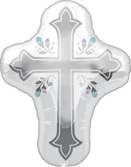 28" Holy Day Cross Foil Balloon