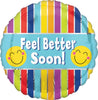 17" Feel Better Soon Stripes Foil Balloon