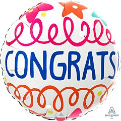 17" CONGRATS BOLD STARS FOIL BALLOON