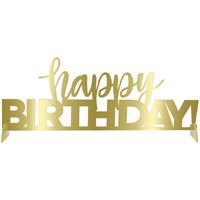 Gold Happy Birthday! Plastic Centerpiece