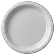 9" Round Plastic Plates - Silver 20 ct.
